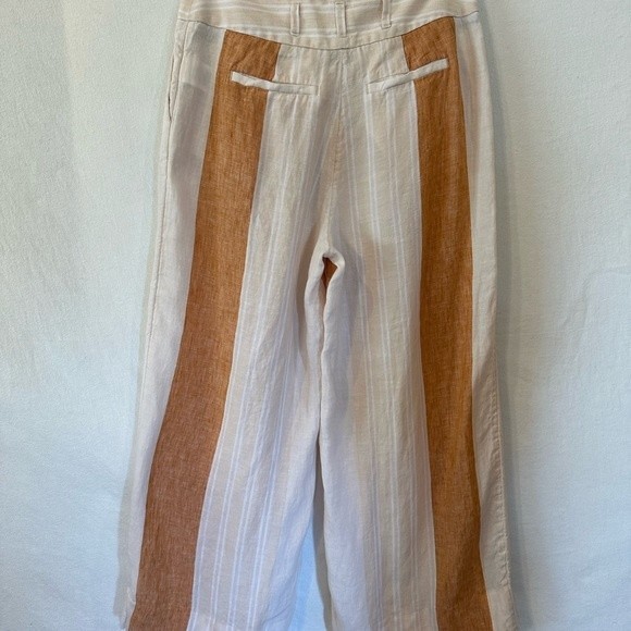 Anthropologie White and Tan Wide Leg Pants - Picture 4 of 12
